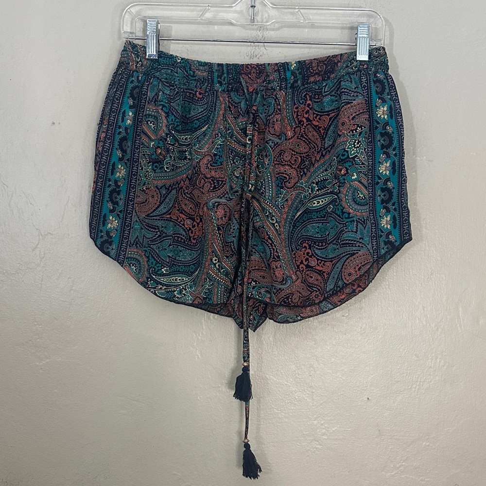 RAGA High Waist Paisley Shorts - Multicolor
